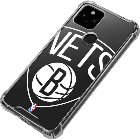 NBA Brooklyn Nets Large Logo Google Pixel 5 Clear Case